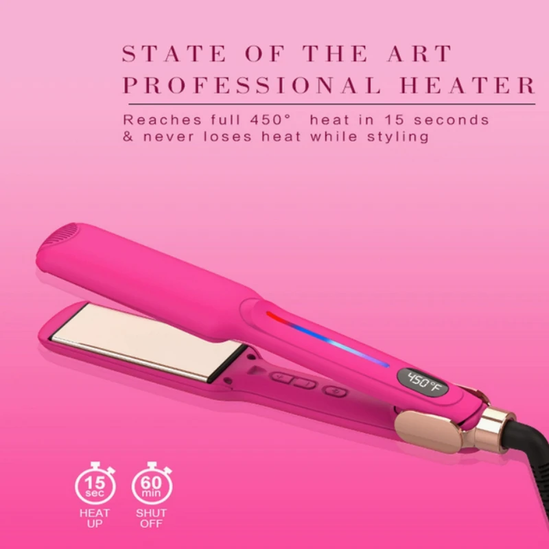 

Инфракрасный выпрямитель-плойка для волос с титановыми пластинами, быстрый нагрев, 230°C ℃ / 450 ° Профессиональный инструмент для укладки волос 110V-240V