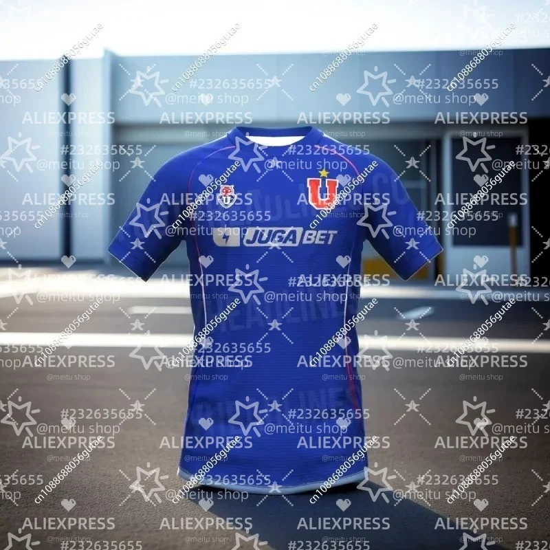 

2025 New University De Chile Home Jersey 3D Printed T-shirt Comfortable and Breathable Outdoor Sport MOTO