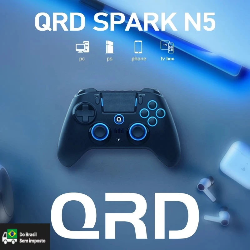 bluetooth-controller-for-ps4-ps3-ps2-qrd-spark-n5-black-wireless-joystick-for-pc-ios-android-gamepad-for-ps5-via-converter