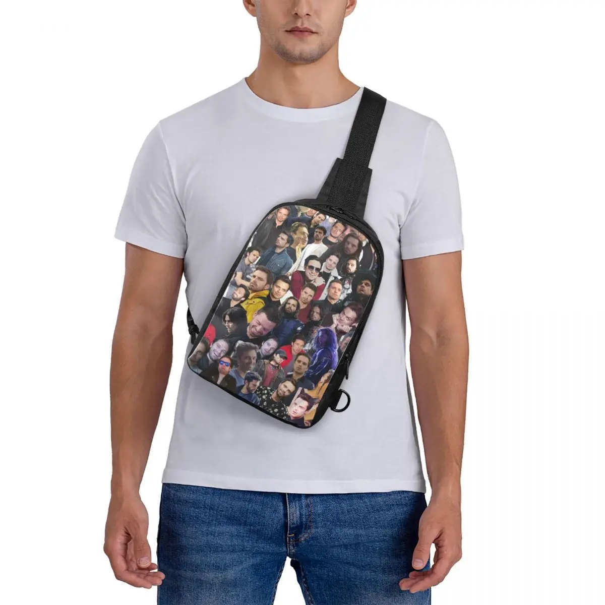 

Себастьян Стэн, нагрудная сумка для колледжа, рюкзак через плечо, сумка через плечо для мужчин, дорожный походный рюкзак