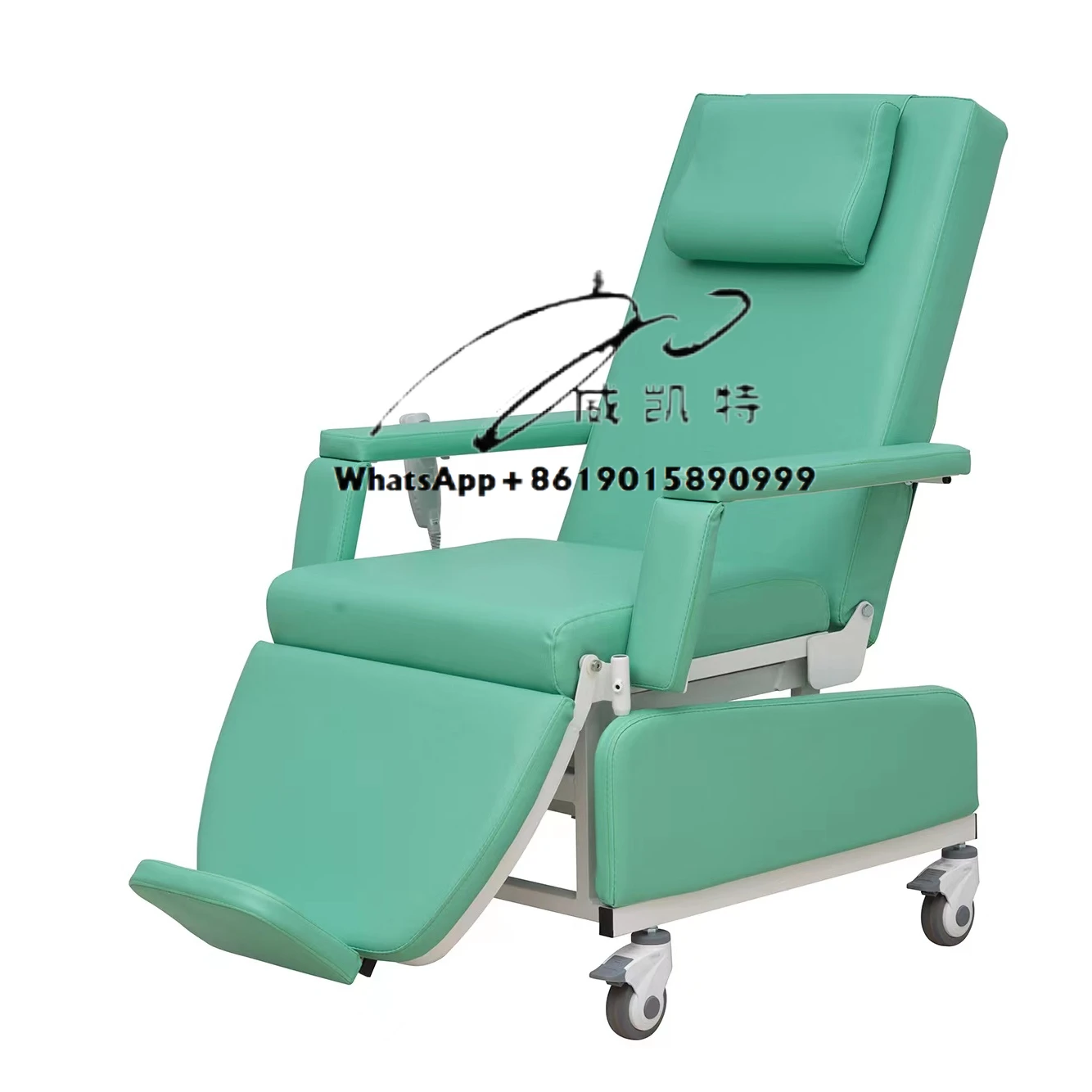 

Hospital Furniture CPR Optional Function Adjustable Electric Dialysis Recliner Chair with 4 Castors