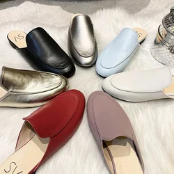 Baotou Half Slippers Women Summer Wear Muller Shoes 2024 New Flat Sandals
