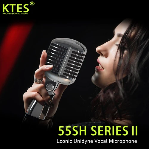 Imagen 2 del producto Micrófono dinámico cardioide de METAL KTES 55SH para cantar en escenario micrófono profesional con cable para Karaoke BBOX grabación Vocal