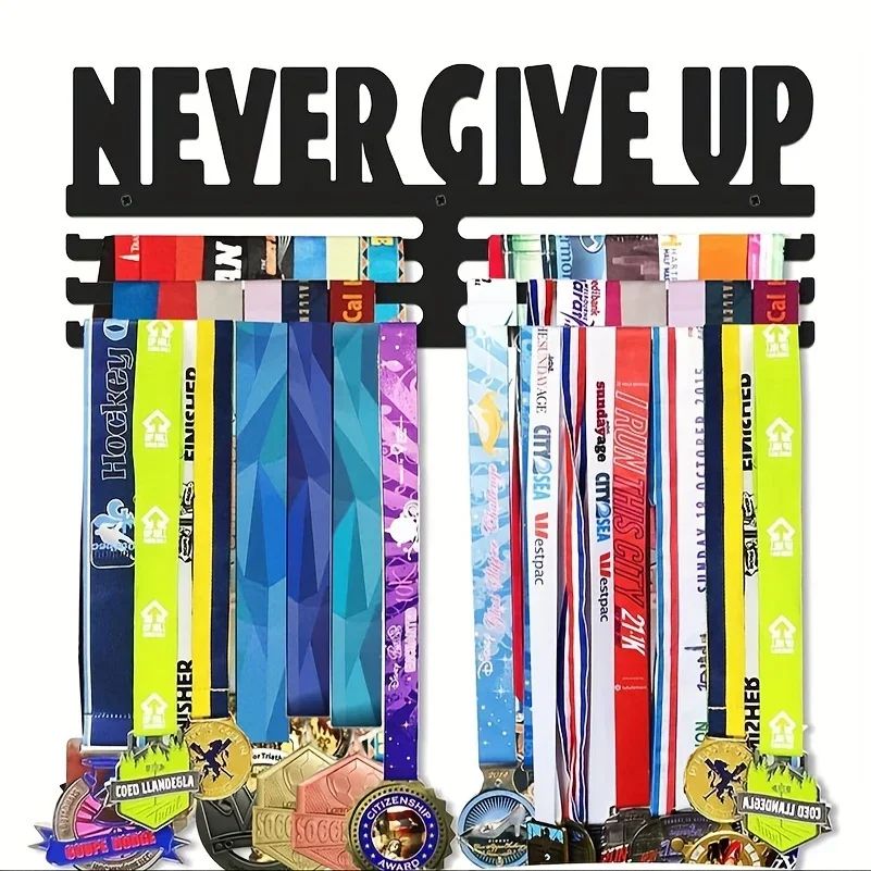 1pc Metal Medal Display Rack, Wall-Mounted Hook Shelf, Fashion Style Storage For Multiple Medals, Home Decor, 