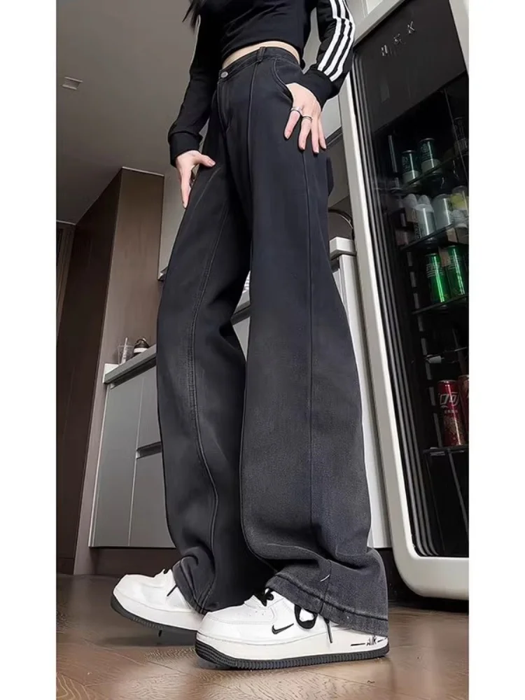

Graduated Color Men's Jeans Straight Leg Wide Leg Pants Floor-Length Pants American Style High Street Vibe Autumn New Arrival