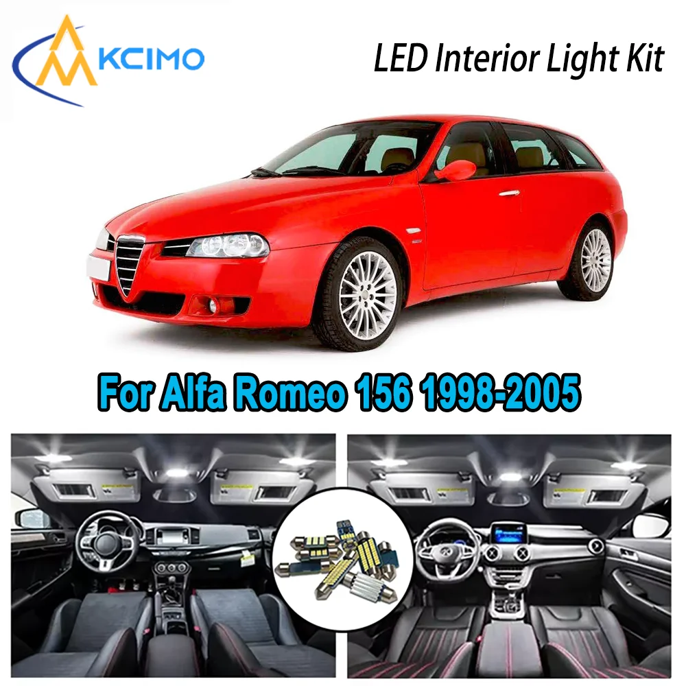 

High-Quality LED Interior Kit for Alfa Romeo 156 1998-2005 1999 2000 2001 Premium Error-Free Dome Map Trunk Automotive Lamps