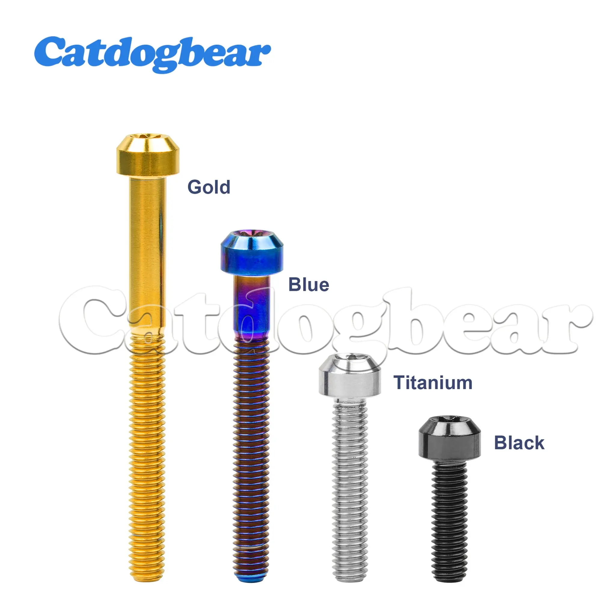 Catdogbear Titanium Bolts  M6x10 15 20 25 30 35 40 45 50 55 60 65 70 80mm Cylindrical Head Torx Socket Screws for Bicycle