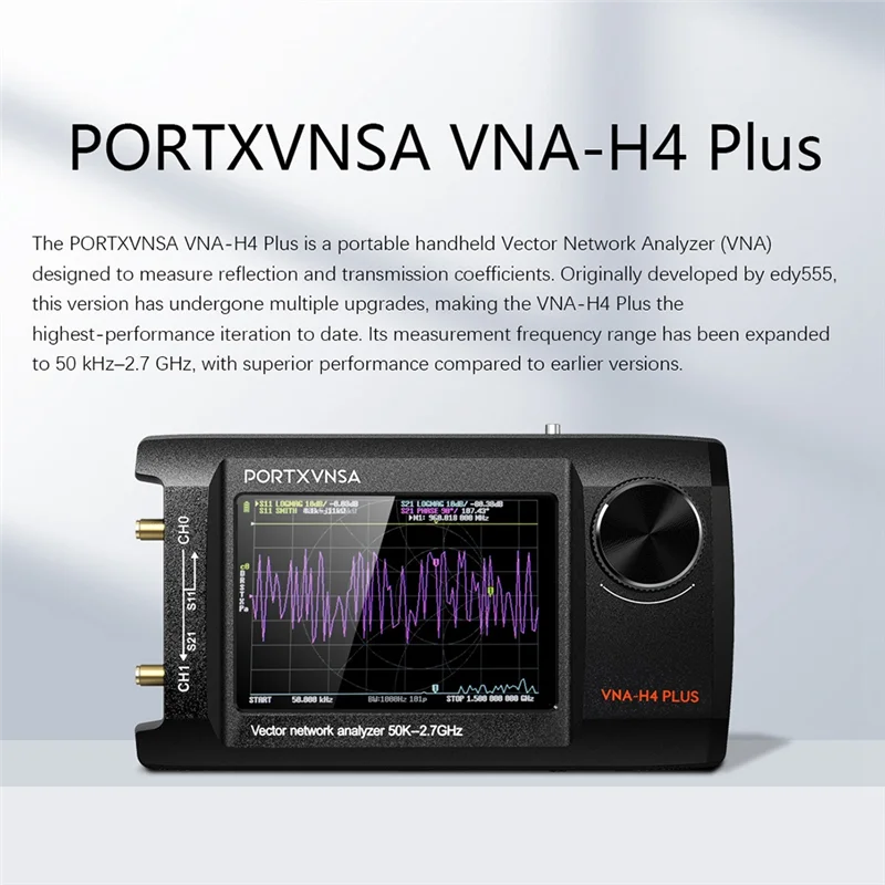 

B92B-Portable Vector Network Antenna Analyzer 4Inch IPS LCD Display Touch Sreeen 50Khz 2.7Ghz Nanovna-H4 Plus With 32G Card