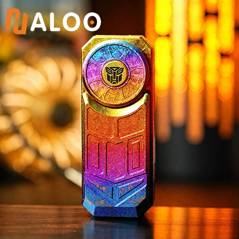 HALOOPLAYER EDC Magnetic Segment Mechanical Metal Straight Push Rotating Fingertip Push Card Decompression Toy