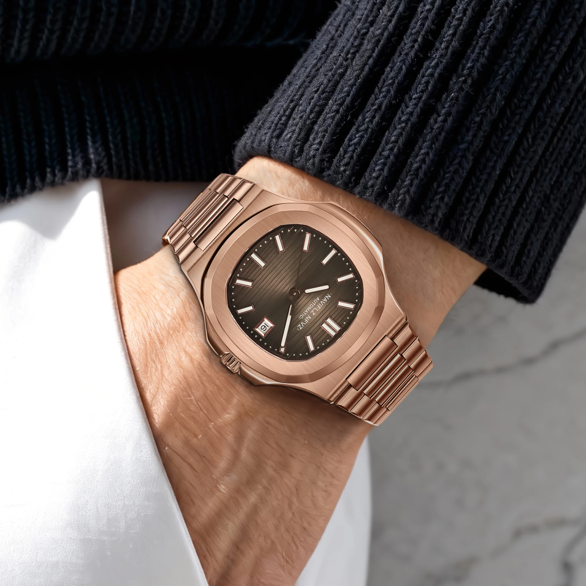 

Новые часы NAVIFLZ NFVZ Green 5711 Classic 2025 года, японский механизм Miyota 8215, автоматические механические часы для мужчин, сапфировое стекло, 40 мм