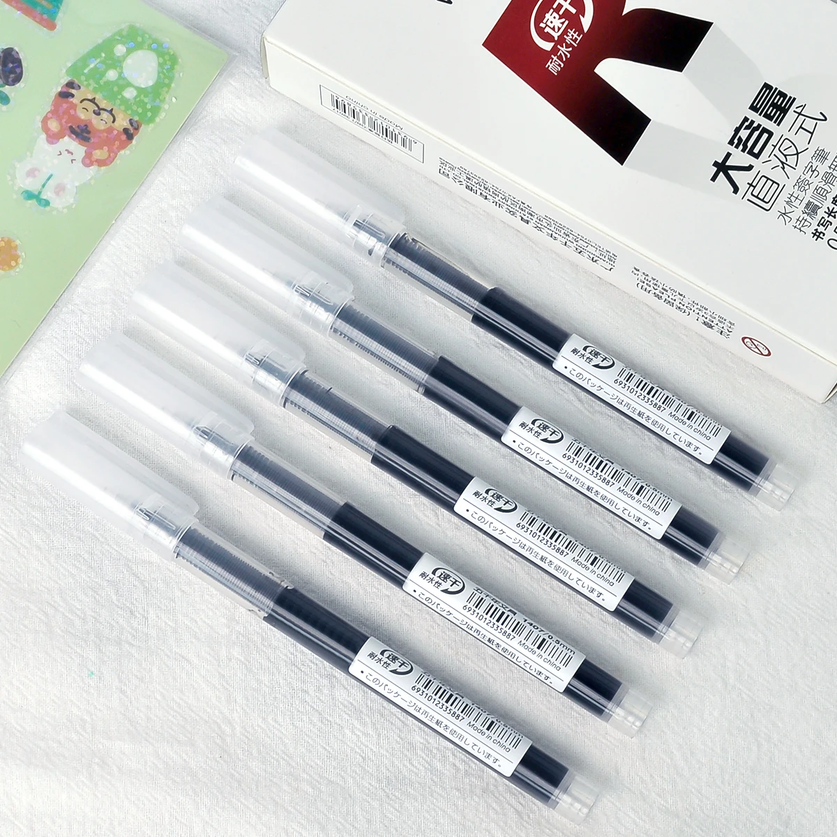 WQN-3/6/12 قطعة ذات سعة كبيرة قلم توقيع السائل المباشر 0.5 مللي متر بنك الاستثمار القومي الحبر الأسود قلم توقيع الأعمال لكتابة اللوازم المكتبية #1