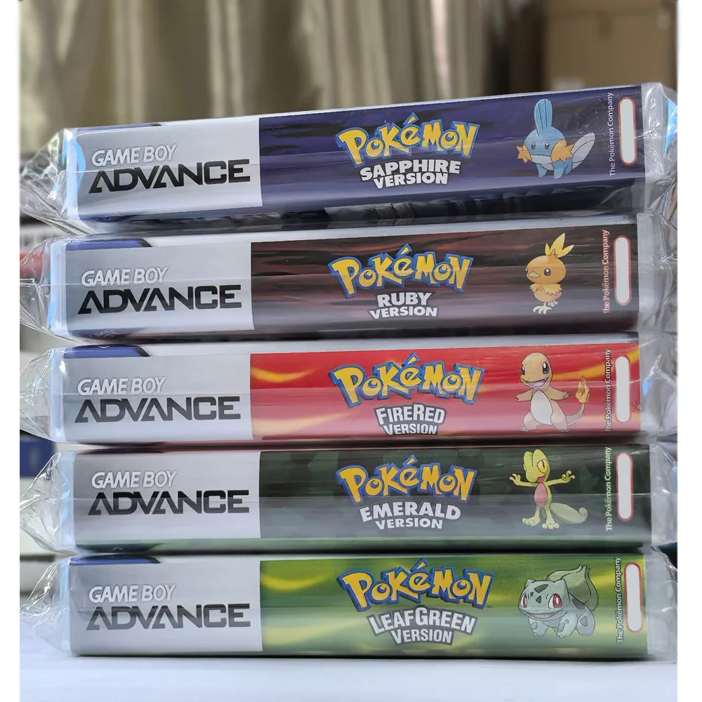 

НОВАЯ серия игр Pokemon: Emerald, FireRed, Leafgreen, Ruby, Sapphire (5 версий) для GBA в коробке, 32-битный игровой картридж без инструкции.