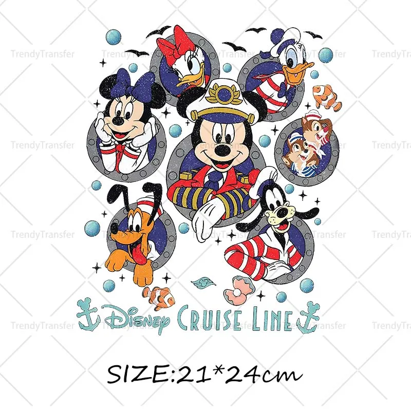 2026 Mickey Minnie Cruise Family Trip Vacation Iron on transfers Heat Press Stickers for clothes Decals Iron on Tshirts