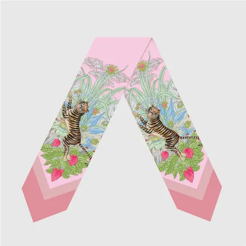 여성 스카프 새로운 브랜드 가방 헤어 스키니 실크 스카프 디자인 Foulard Neckerchief 여성용 패션 헤어 스카프 머리띠