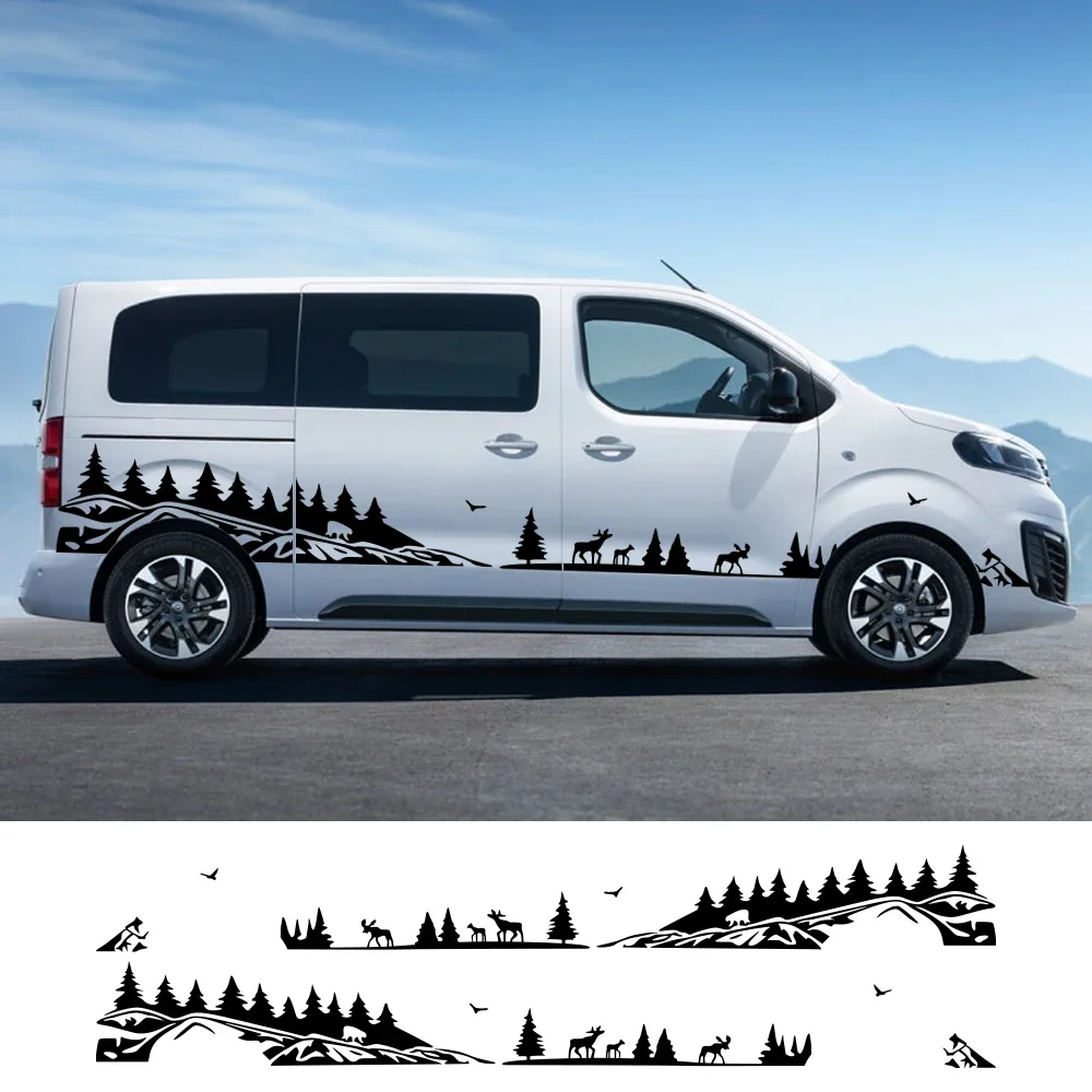 

Car Stickers For Citroën Grand C4 SpaceTourer Van Camper Body Graphics Mountain Tree Vinyl Decor Decals Auto Tuning Accessories
