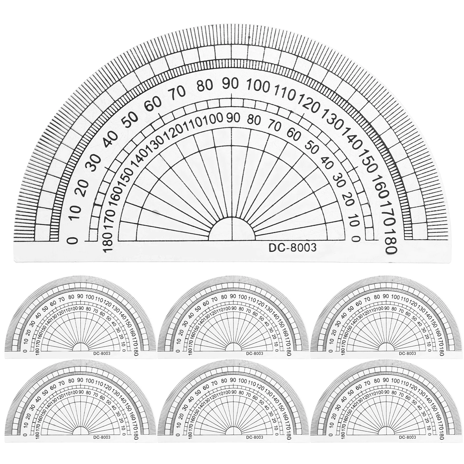10 Pcs Transferidor Desenho Geométrico Régua Graus Semicírculo Transparente