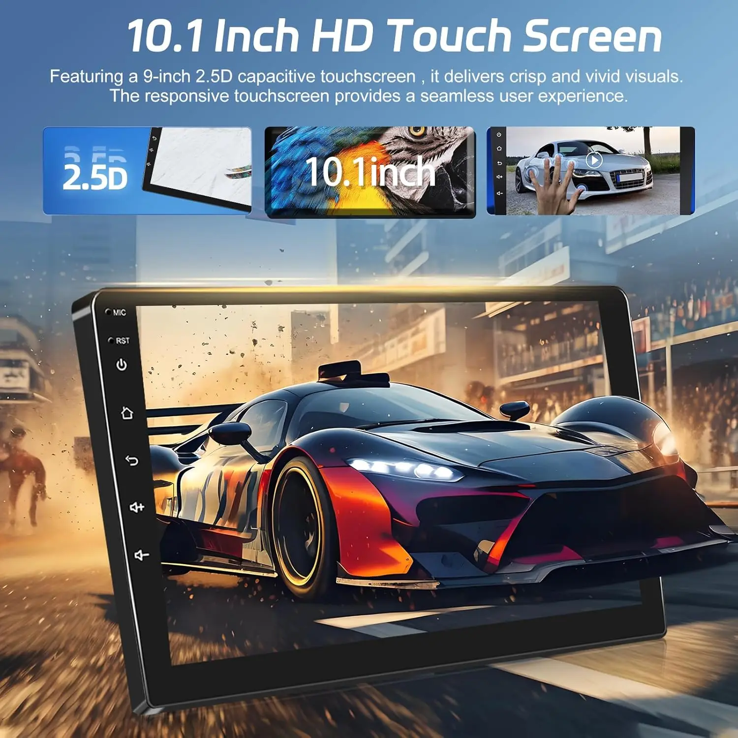 2 + 64gb para toyota corolla levin 2014-2017 rádio do carro 10.1 'tela sensível ao toque android auto estéreo do carro com carplay sem fio, dsp, wifi,