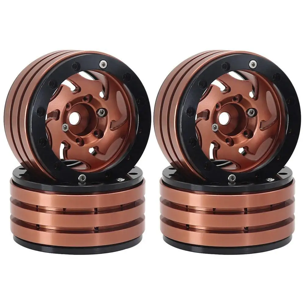 

4pcs 1.9 Metal Beadlock Tornado Hole Wheel Hub Rim For 1/10 Rc Crawler Axial Scx10 Yikong Traxxas Trx4 Trx6 Rgt Redcat D90