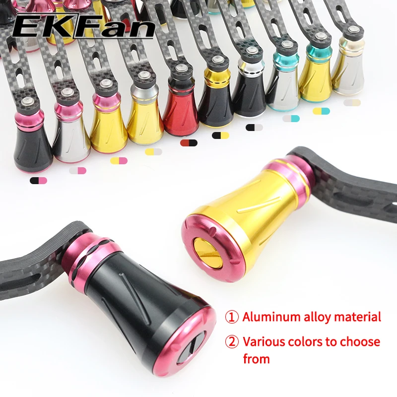 EKFan 105MM Kohlefaser+Aluminium Doppelknopf Spinnrolle Griff Passend für S-REEL Köderrolle Griff DIY-Teile – Detail 3