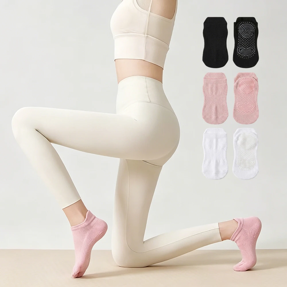 

Women Yoga Socks Cotton Thin Silicone Non-slip Grip Pilates Low-ankle Sock