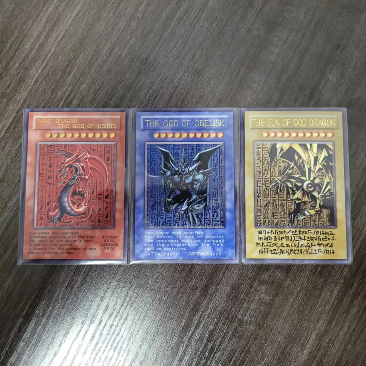 Yu Gi Oh Ultimate Rare Three Fantasy Gods Sky Dragon Giant Trooper Wing Dragon Comic Edition Collection Card Toys (not original)