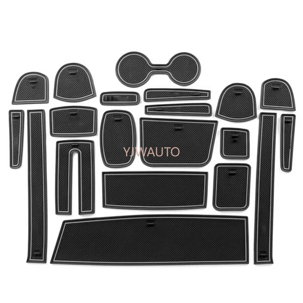 For  Kia Stonic KX1 2019 2020 2021 Gate Groove Cushion Car Door Slot Mat Door Rubber Cup Holder Mats Anti-slip Carpets Position