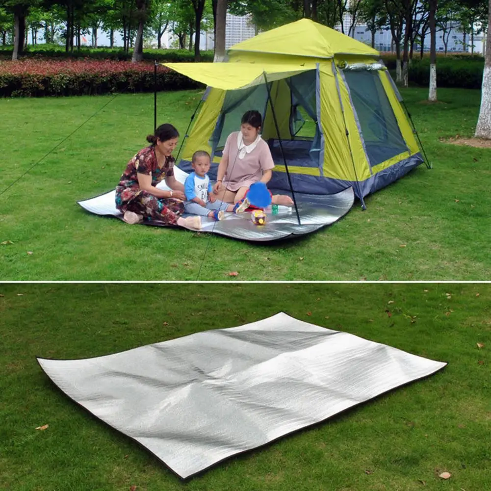 

Camping Mat Aluminum Foil Foam Mat Insulating Reflecting Heat Moisture-Proof Outdoor Picnic Mat EPE Interior Sleeping Tent Pad