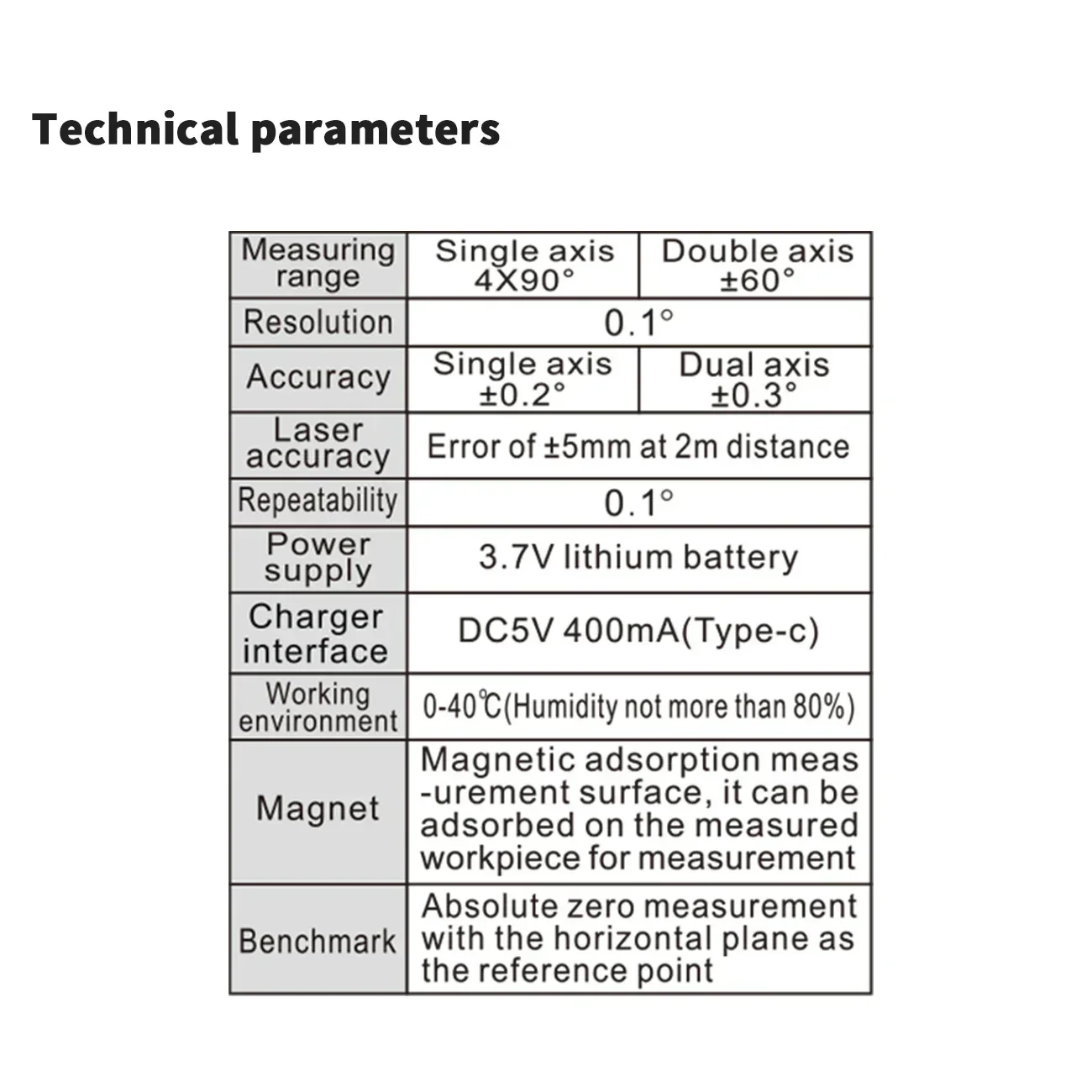 SHAHE 2 In 1 Laser Level Ruler Type-C Double Laser Angle Ruler Protractor Digital Inclinometer Measure Tool Protractor