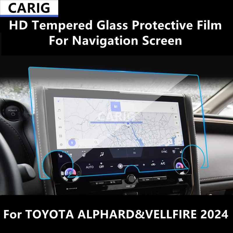 

For TOYOTA ALPHARD&VELLFIRE 2024 Navigation Screen HD Tempered Glass Protective Film Anti-scratch Repair Film Accessorie Refit