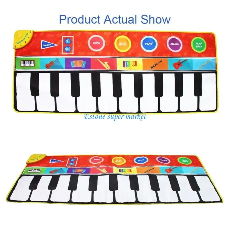 090B Kids Simulation Piano Foldable Dance Mat for Play Soft Polyester Made Set Portable Musical
