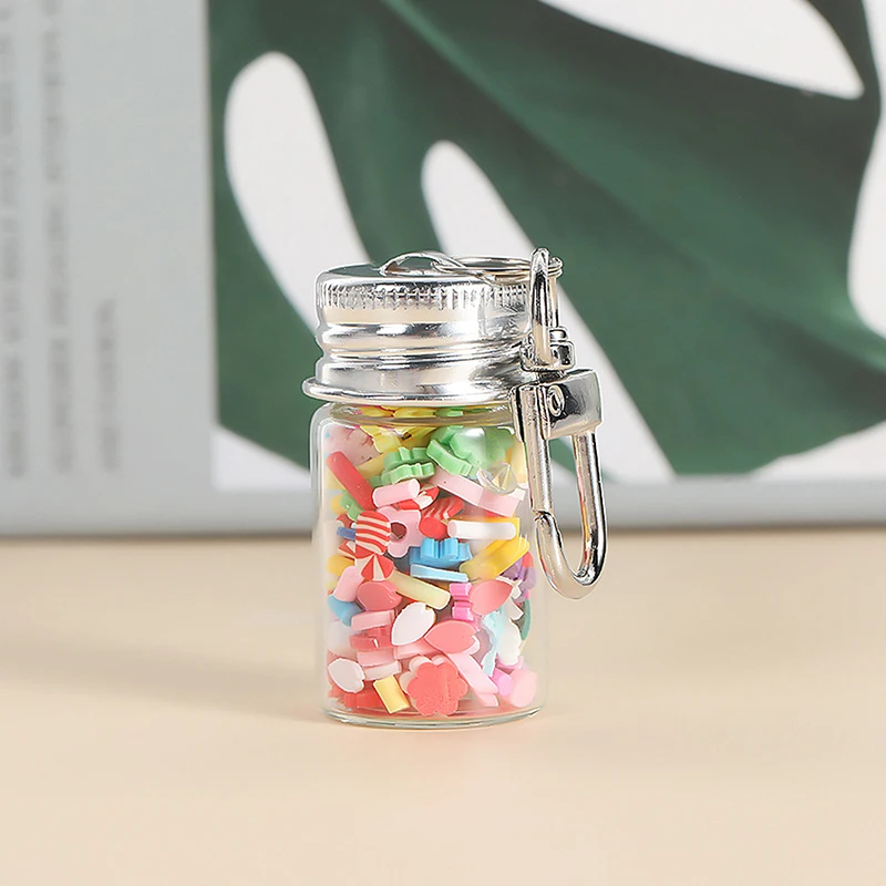7/10ml Aufbewahrungsflasche mit Liebes-Schlüsselanhänger, transparente Glasflaschen, Aluminiumverschluss, leere Gläser, Flüssigkeitsbehälter, Spender, Deko – Detail 5