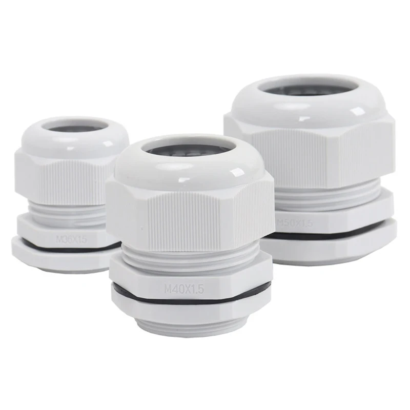 1/2/5/10pcs Waterproof Cable Gland Cable Entry IP68 PG7-PG36 White/Black Nylon Plastic Connector Joint