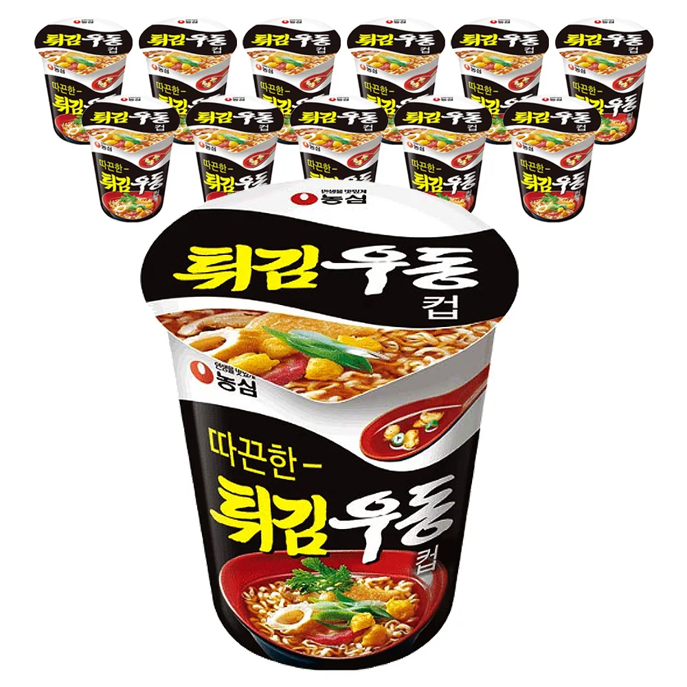 Fideos Instantáneos Nongshim Tempura Udon en Taza, Pequeños, 62g x 12 Unidades