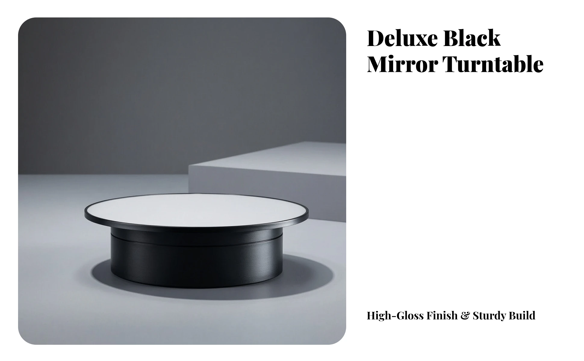 Electric Turntable with Mirror Top Adjustable Speed Turntable with Mirror Top Motorized Rotating Display Stand Silent Electric Turntable with Mirror Top Adjustable Speed Turntable with Mirror Top Motorized Rotating Display Stand Silent