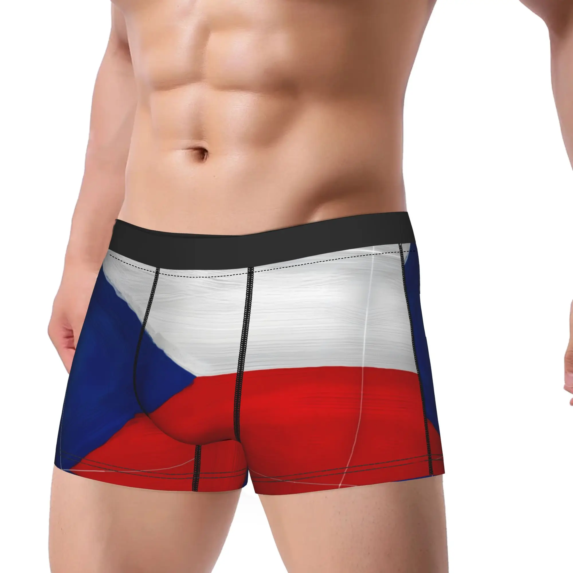Czech Flag Boxershorts  3D Pouch Underwear Quality Customs Shorts Briefs Novelty Males Panties Plus Size 2XL