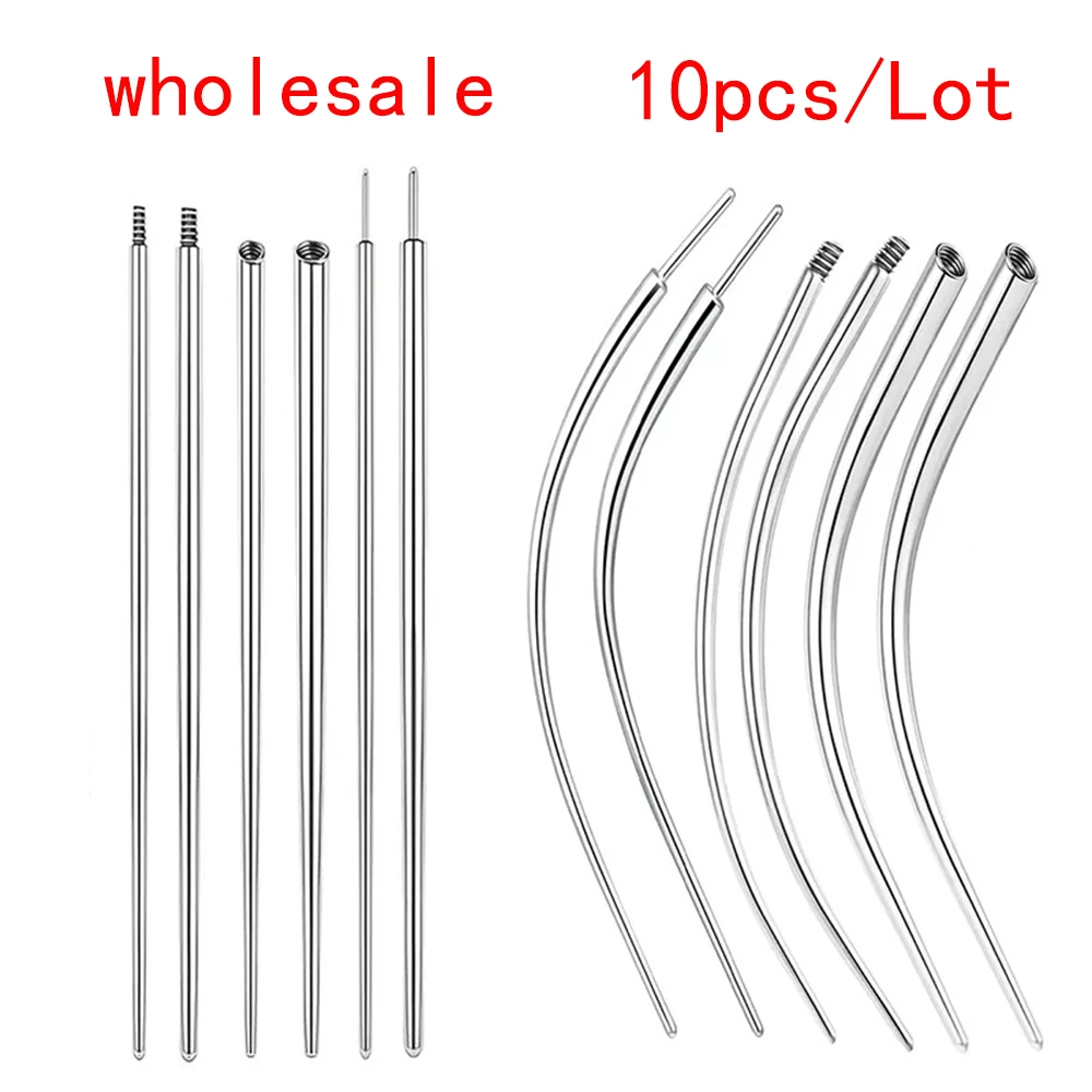 10pcs/Lot Surgical steel Puncture Needle Guide Belly Lip Ear Eyebrow Tool Insertion Pin Taper Piercing Stretching Tool Accessory