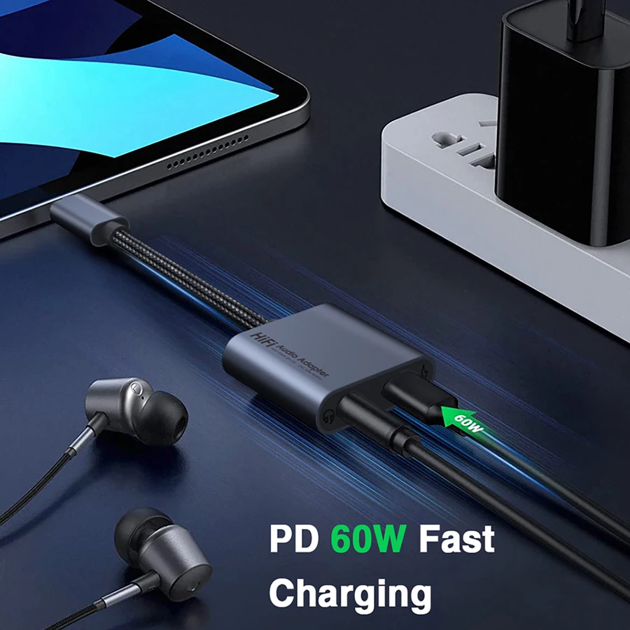 Pd 60w Usb C To 3 5 MM Jack Adapter Headphones Type C To Jack 3 5mm For Samsung Galaxy S24 Tab S9 Iphone 15 Pro Google Pixel 8 7