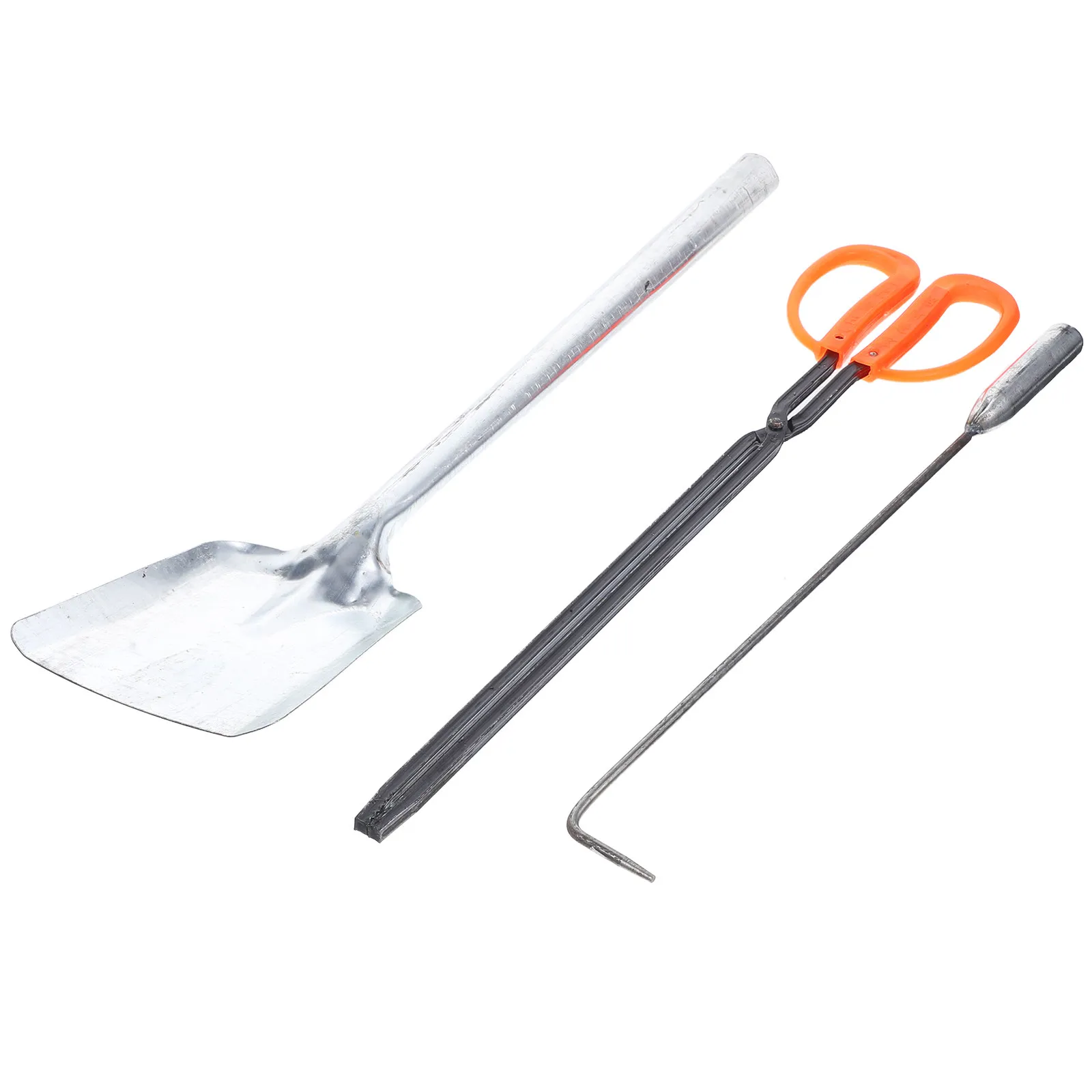 1Set Long Handle Fireplace Tools Set Lightweight Rustproof Iron Shovel Fire Hook Fire Tongs for Bbq Fireplace Ash Cleaning