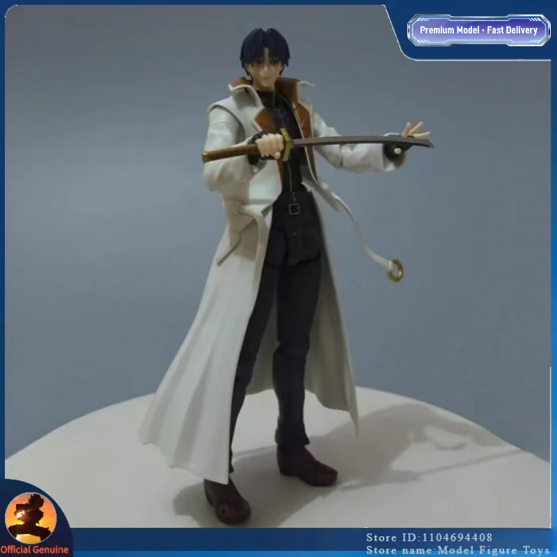 

In Stock Bandai Anime Rurouni Kenshin Aoshi Shinomori SHF Figuarts Action Figure Collectible Model Toy with Swords for Fans Gift