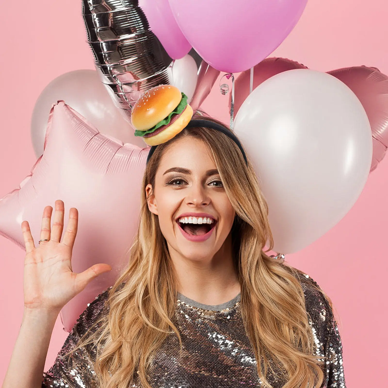 

Повязка на голову в виде бургера, мягкая, легкая, для вечеринок, фотосессий, косплея, костюмированных мероприятий, Хэллоуина, Рождества, тематических фестивалей, фастфуда