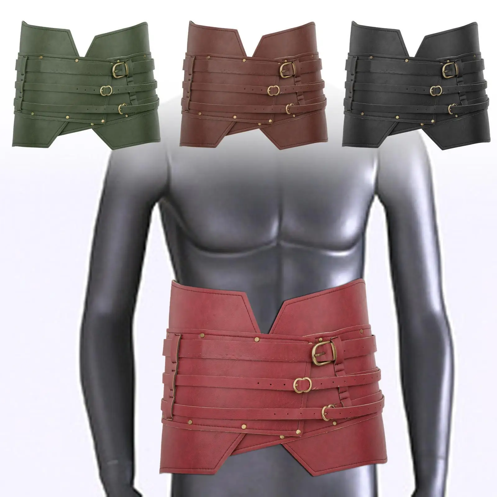 Ceinture large en PU pour moyen âge, harnais pour femmes et hommes, ceinture Corset