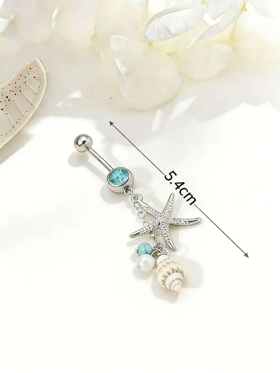 

Starfish Shell Belly Button Ring For Daily Wear Beach Vacation