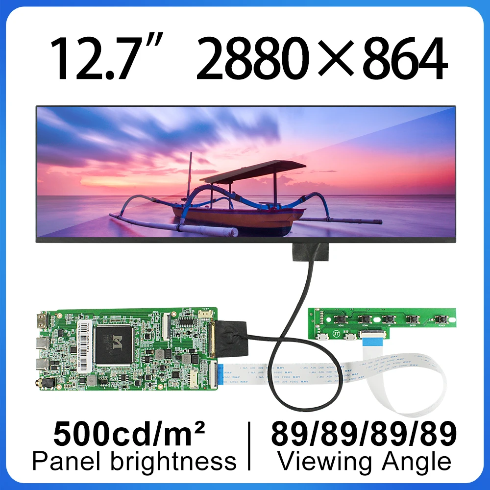 

BOE 12.7 Inch liquid crystal display NV127H4M-NX1 LCD Resolution 2880x864 IPS Stretched Bar For Advertising Recruitment