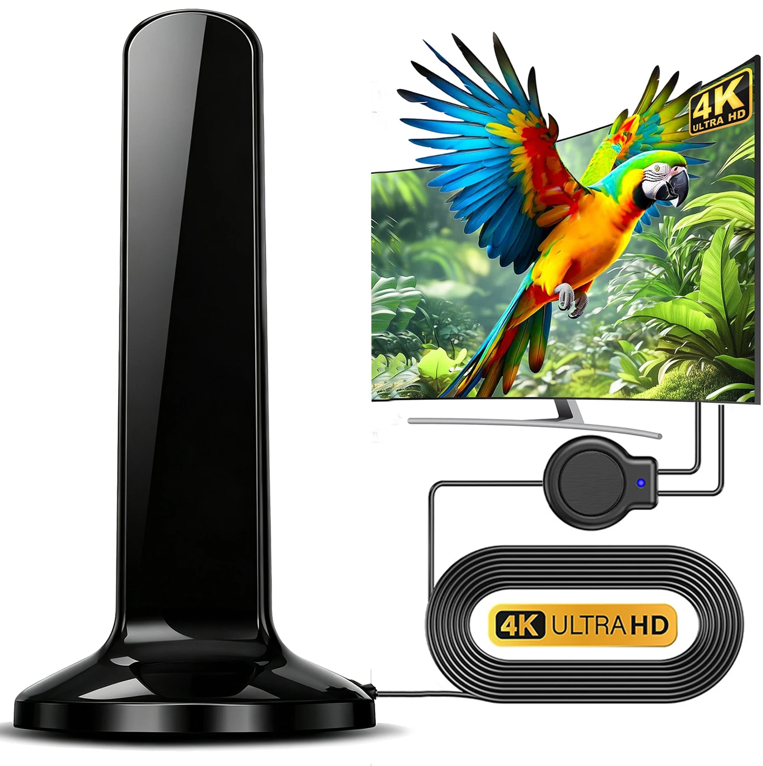 TV Antenna Indoor for All Smart TVs for Long Range and HD Digital with Amplifier Signal for Local Channels Supports 4K 1080P