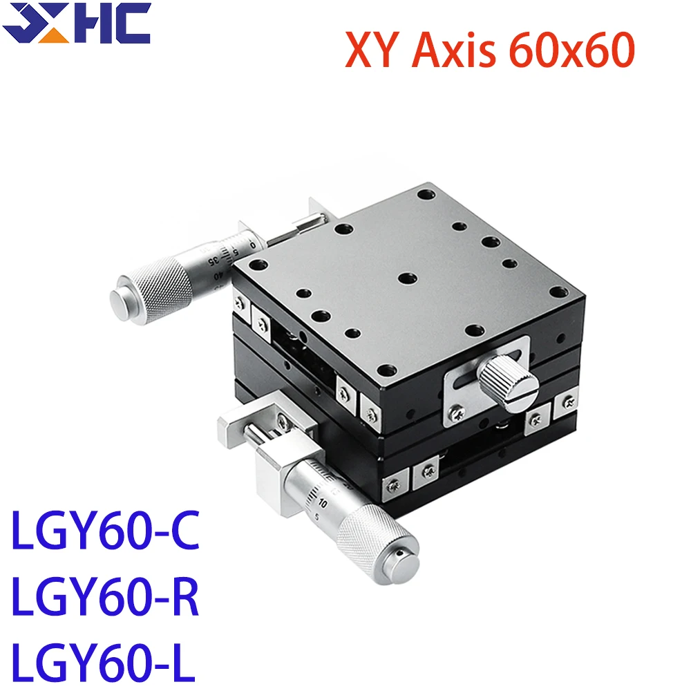 

Линейный стол XY-типа 60*60 мм LGY60-C LGY60-R LGY60-L, сменный, ручной, с шарикоподшипниками, стальной, роликовый