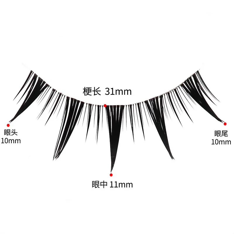 5 Pairs Handmade Cross Cos Manga False Eyelashes Little Devil Soft Transparent Stem Lashes Japanese 3D Natural Eyelash Extension