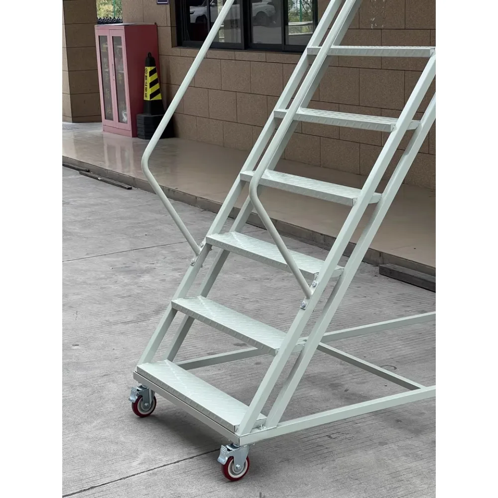 Échelle mobile avec roulettes, échelle d'entrepôt robuste, adaptée à la cueillette d'étagères, supermarchés, arrière-cours et usage domestique
