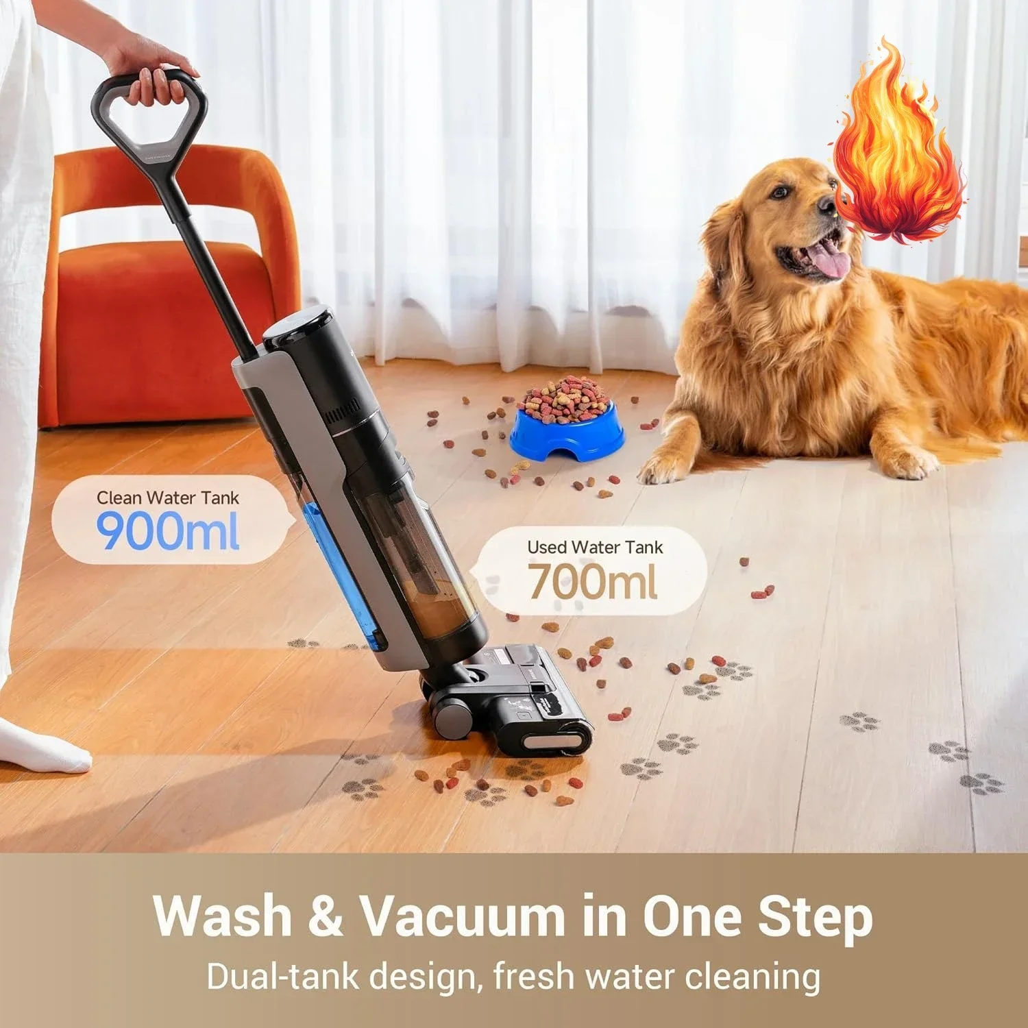 

Пылесос G10 Pro для сухой и влажной уборки, моющий пылесос 2-в-1 с функцией автоматической самоочистки, машина для уборки твердых полов, 35 минут работы