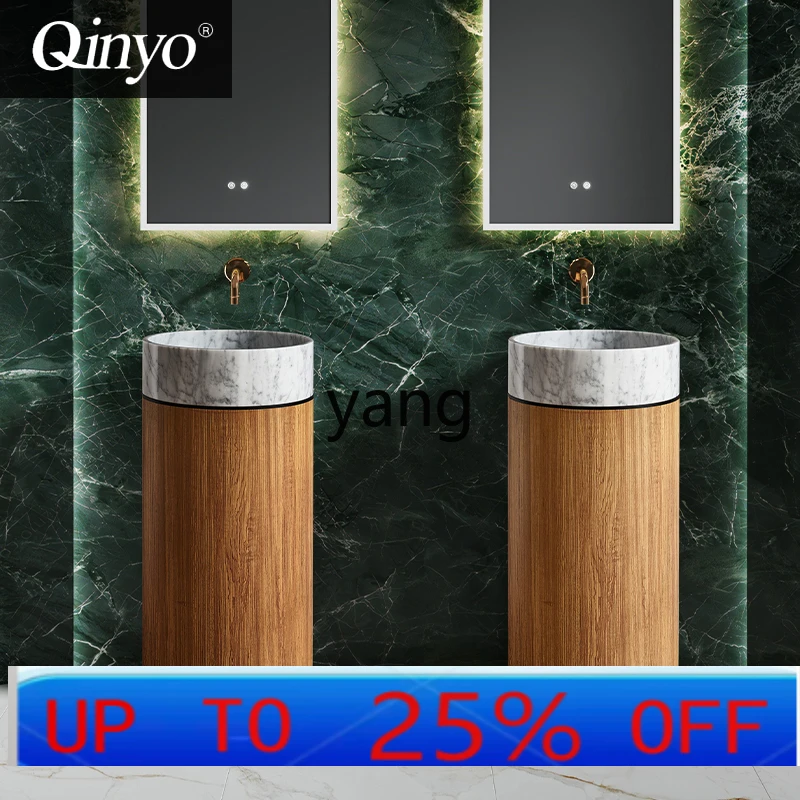 

LTT Italian Light Luxury Column BasinStainless Steel Vertical Washbasin Marble Art Handbasin