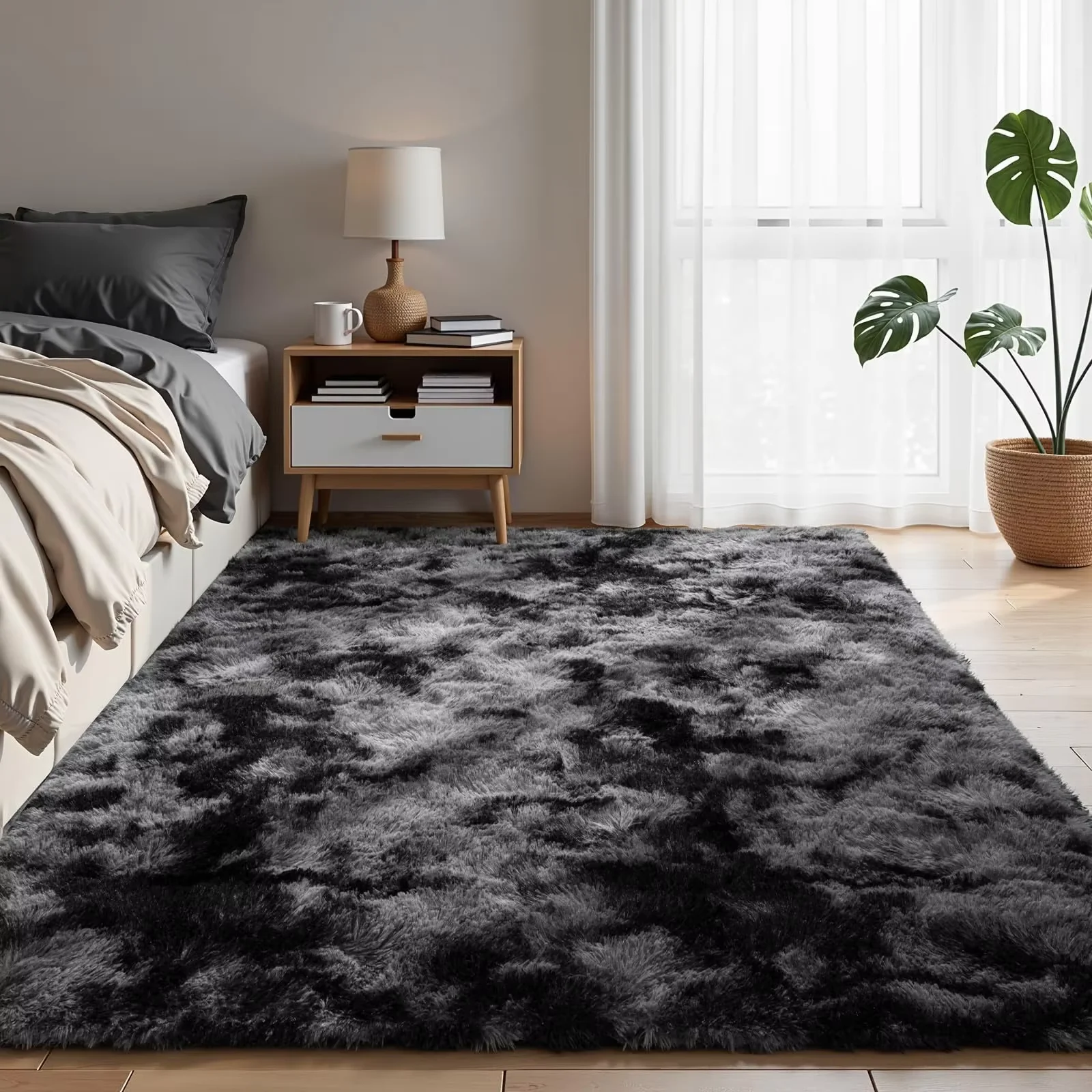 VIKAMA Wohnzimmerteppich im minimalistischen Stil, flauschige und rutschfeste Kinderzimmermatte, Badezimmerteppich, Heimdekoration